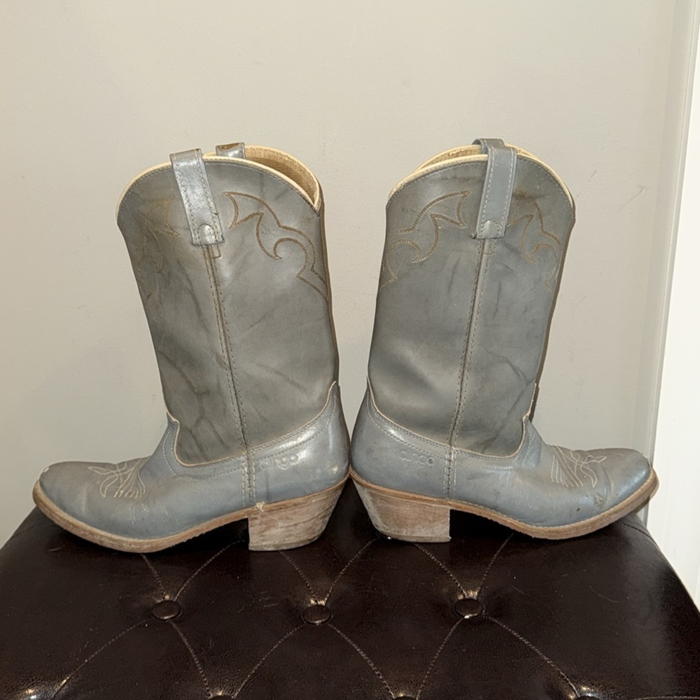 Vintage gray Dingo distressed rugged worn cowboy western boots size 9D - Picture 9 of 14